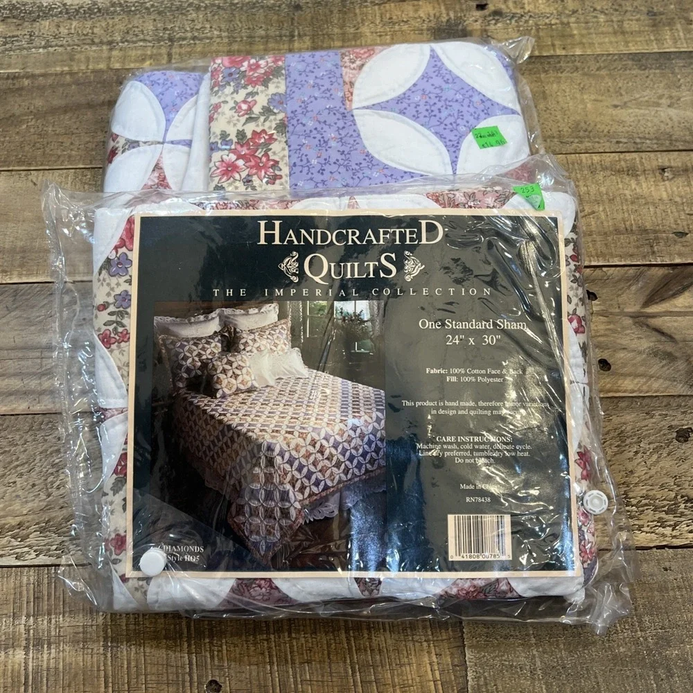 HANDCRAFTED QUILTS THE IMPERIAL COLLECTION Diamonds 2 Standard Shams 24